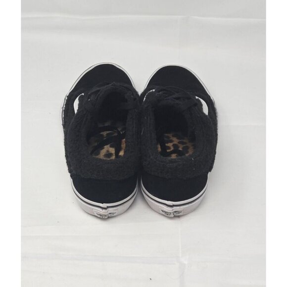 VANS Women’s Sk8 Lo Top Trainers Black Leopard Faux Fur size 9 - Picture 7 of 8